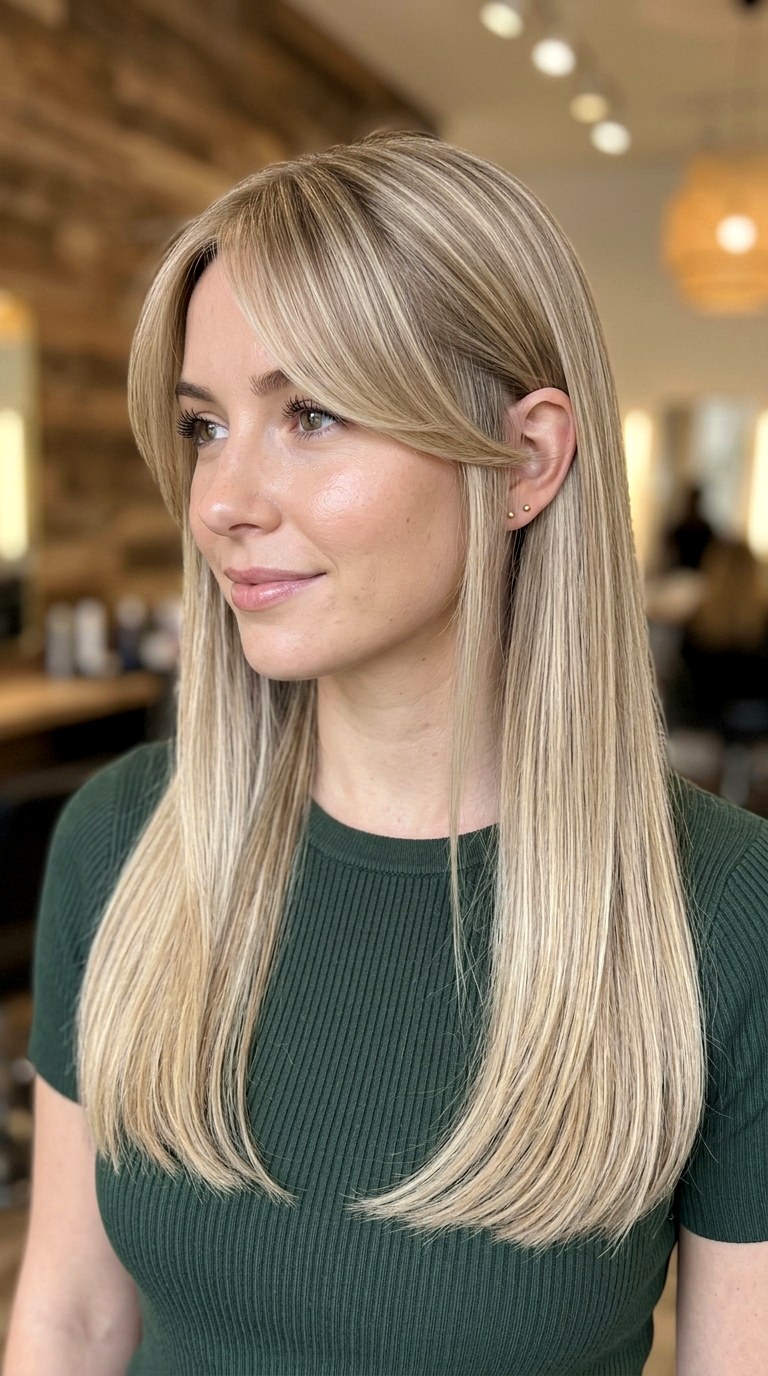 Subtle Layers and Curly Fringe - 27 long blonde hair with layers and bangs