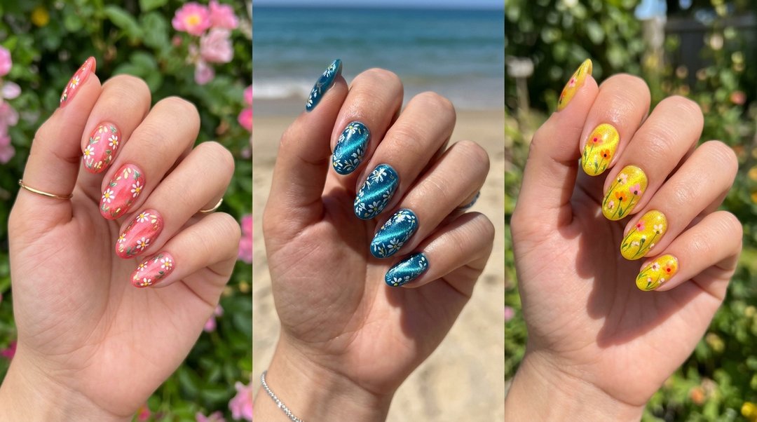 Summer Glossy Floral Cat Eye