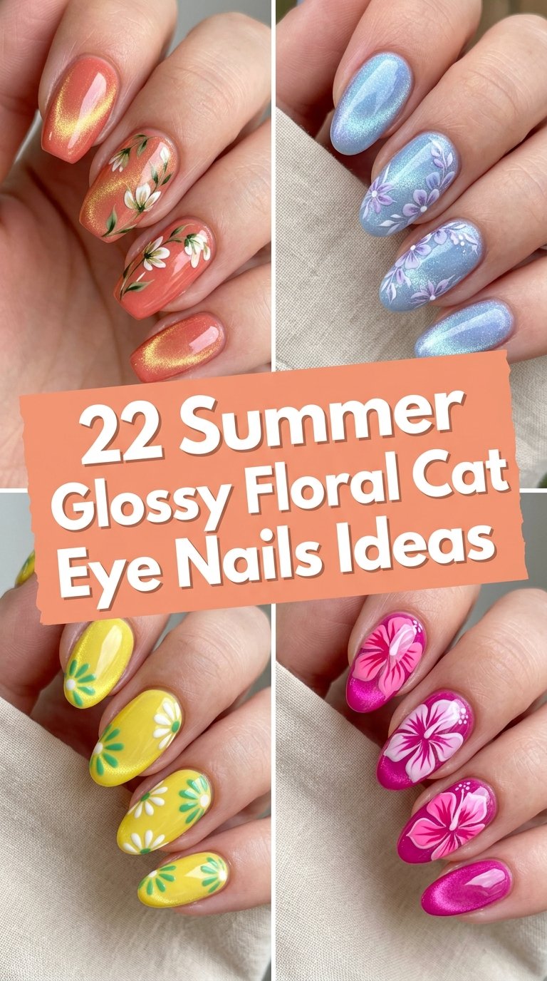 Summer Glossy Floral Cat Eye