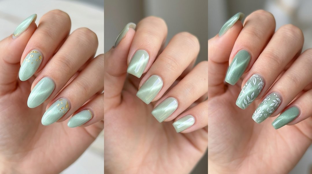 Summer green shimmer cat eye