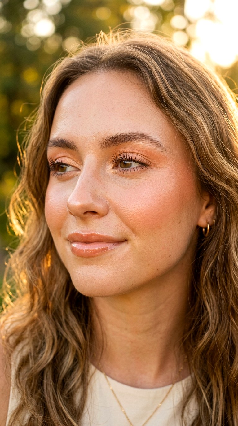 Sunlit Peach Makeup Look - 25 Peach Fuzz Fresh Face Glam
