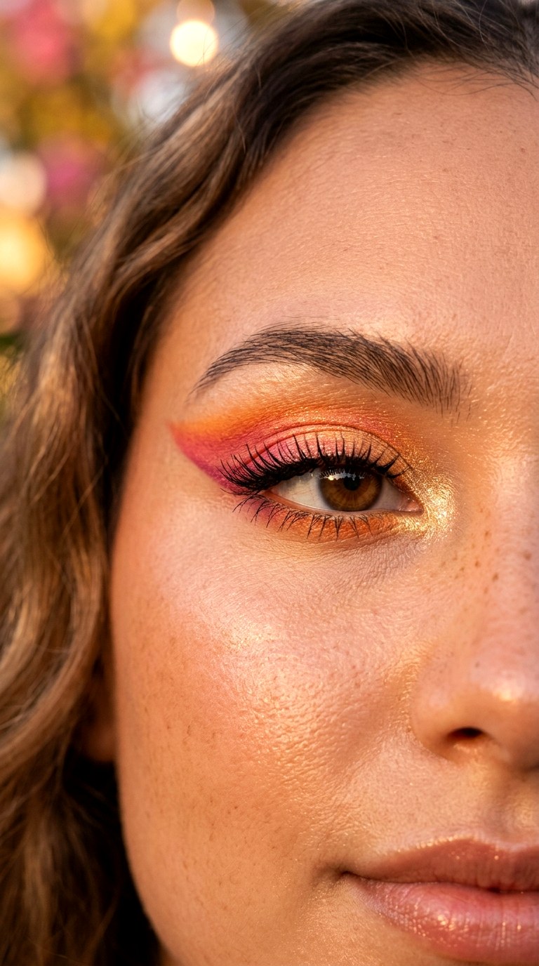 Sunset Inspired Gradient Wings - 21 Solar Flare Spring Eyeliner Radiant Inner-Corner Glow Wings for a Warm Seasonal Aura