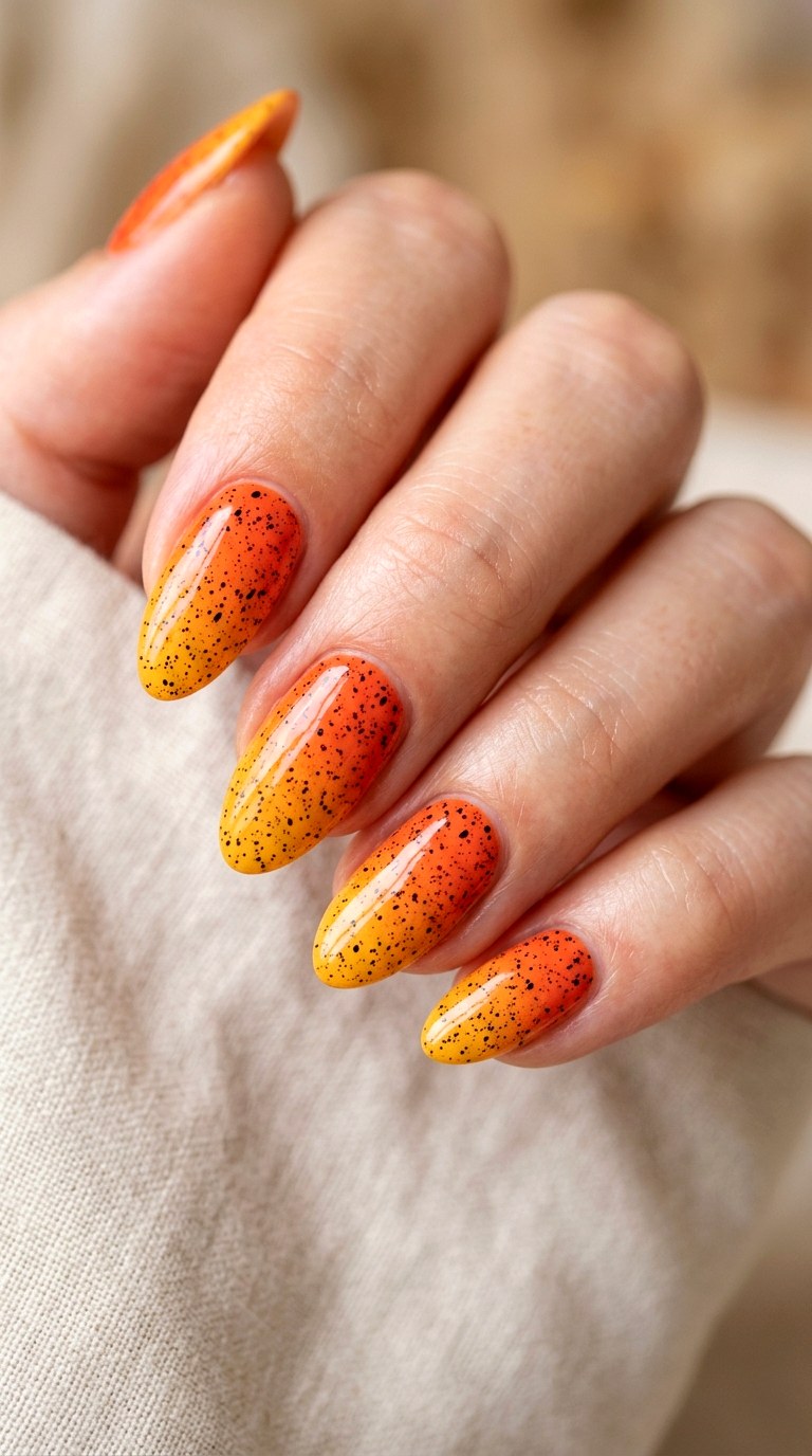 Sunset Ombre with Speckled Texture - 23 Trendy Spring Color Street Nails