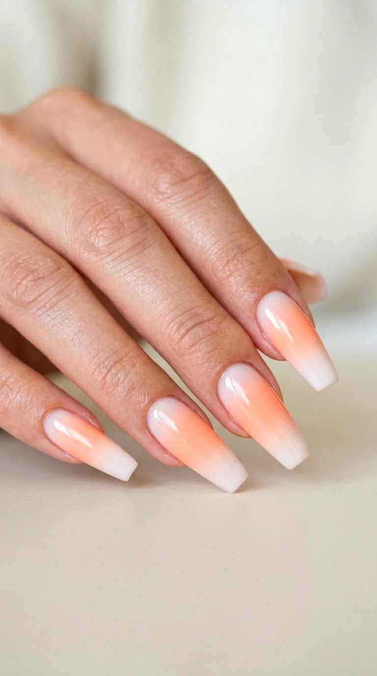 Sweet Peach Duo Tips - 20 Peach Spring Ombre Nails