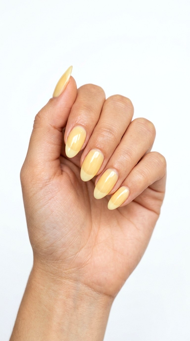 Syrup Pastel Butter Yellow Nails - 21 Long-Lasting Spring Color Street Nails