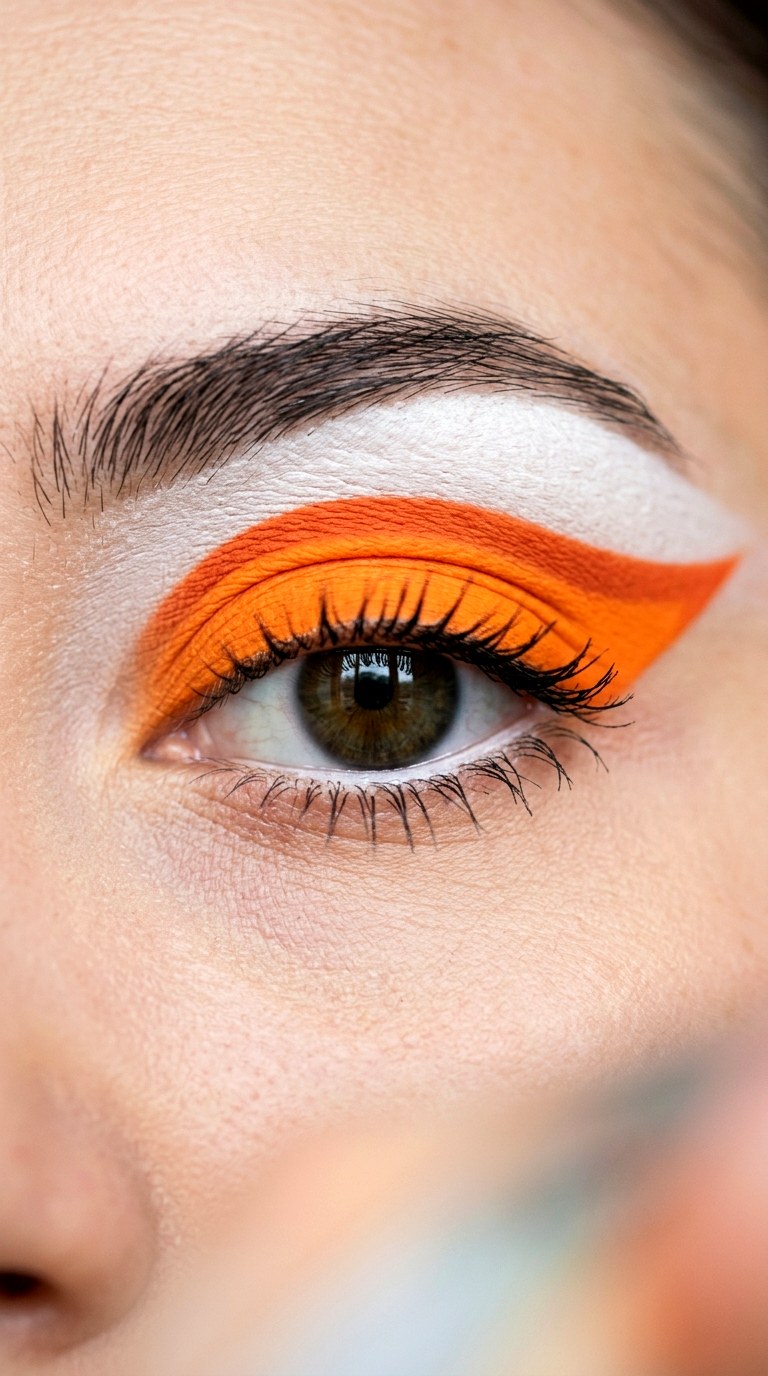 Tangerine Color Block - 28 colorful eyeshadow looks