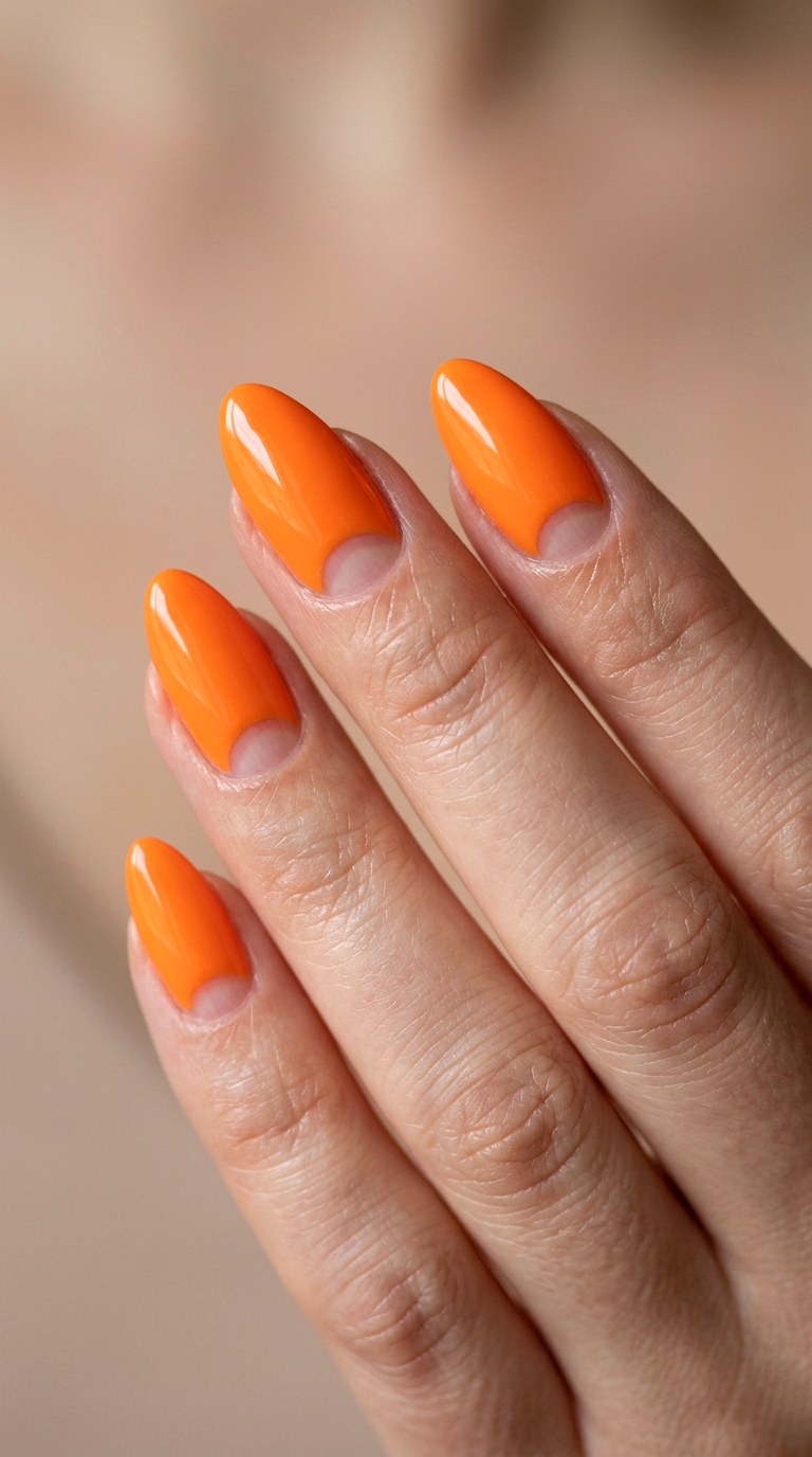 Tangerine Dream Half Moon - 28 Quick Spring Color Street Nails