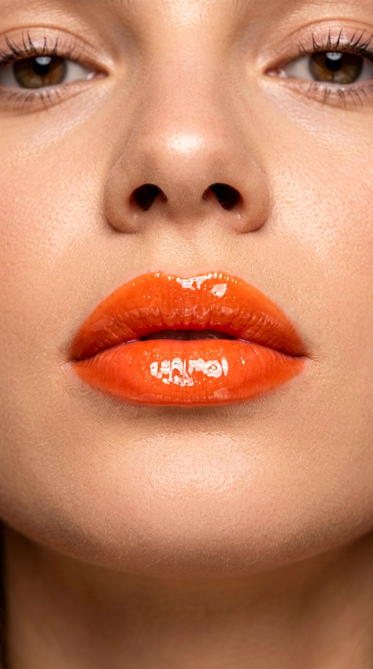 Tangerine Tanghulu Glassy Lip - 25 colorful makeup ideas