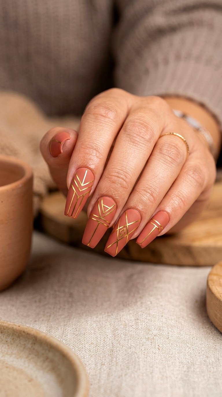 Terracotta Matte Rose - 26 Matte Spring Acrylic Nails