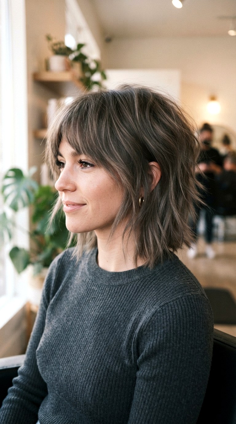 Textured Bob Wolf Hybrid - 26 Wolf Cut for Thin Hair