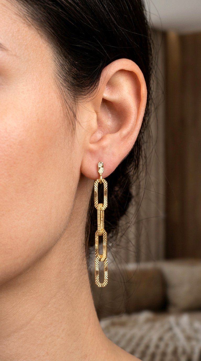 Textured Paperclip Chains - 20 trending earrings