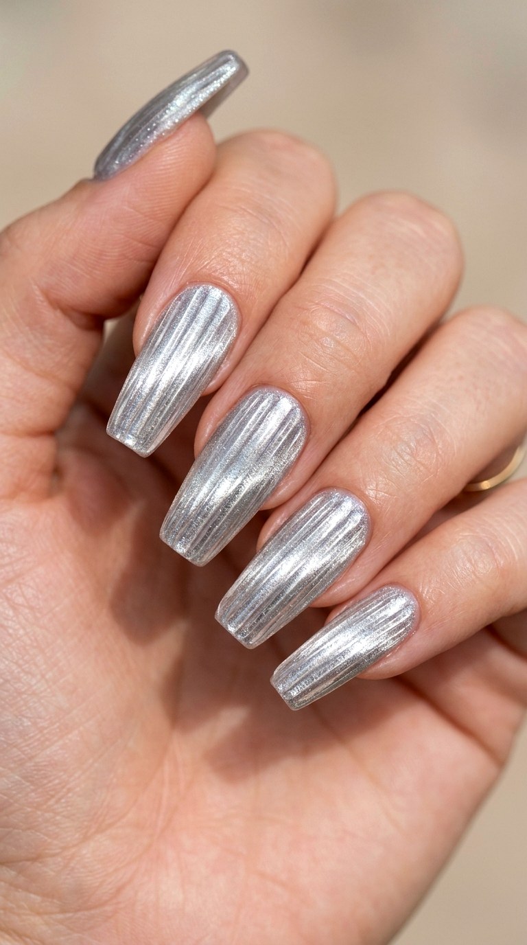 Textured Ribbed Glass - 30 Professional Spring Acrylic Nails