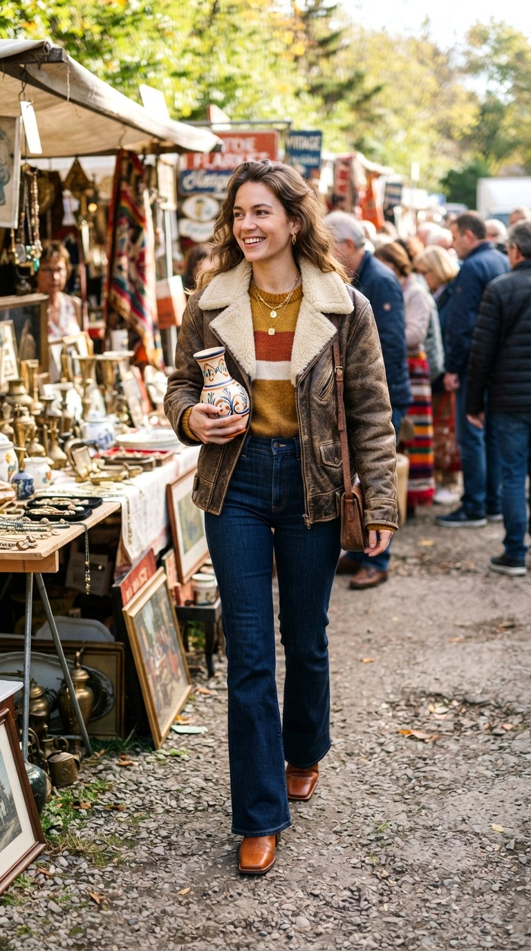 The All Brown Vintage Palette - 29 leather jacket outfit