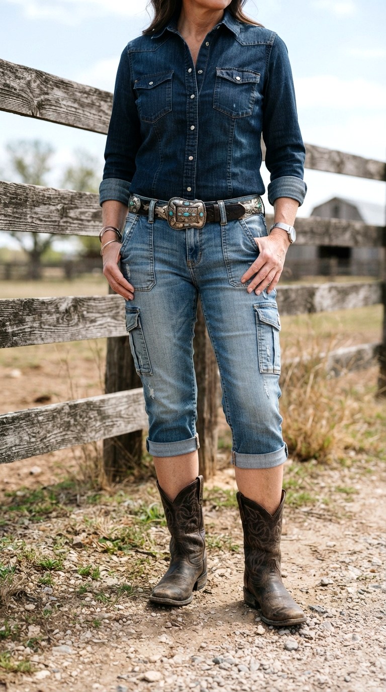 The All Denim Utility Hybrid With Cargo Capri - 27 cargo capris outfit