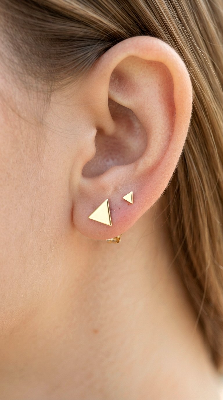 The Ascending Scale Effect - 20 earring stacks gold 2 holes