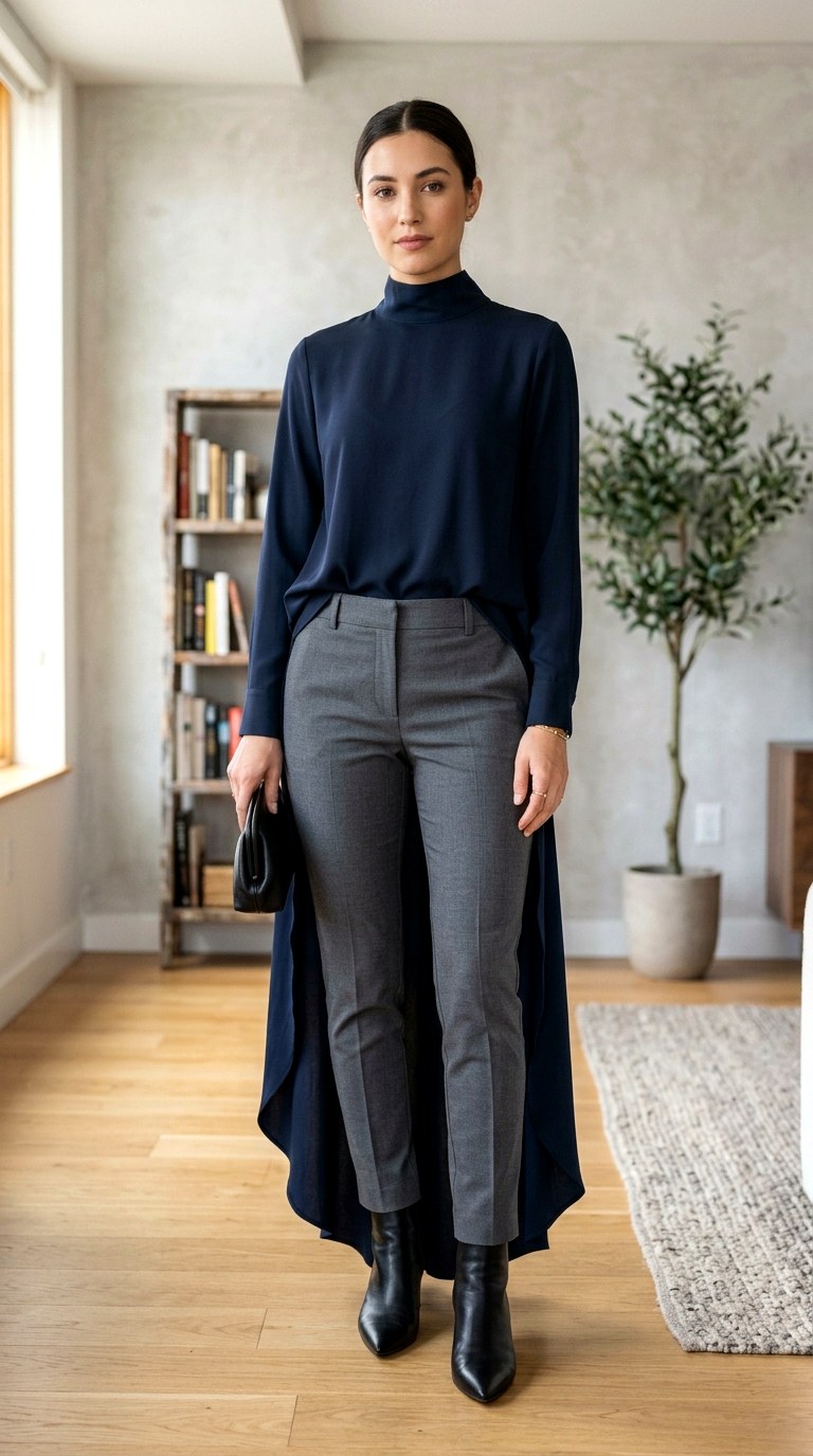 The Asymmetric Hem Blouse - 28 office attire women
