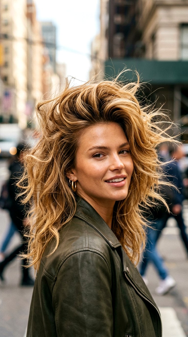 The Bedhead Blowout - 21 Shoulder Length Wolf hair Cut
