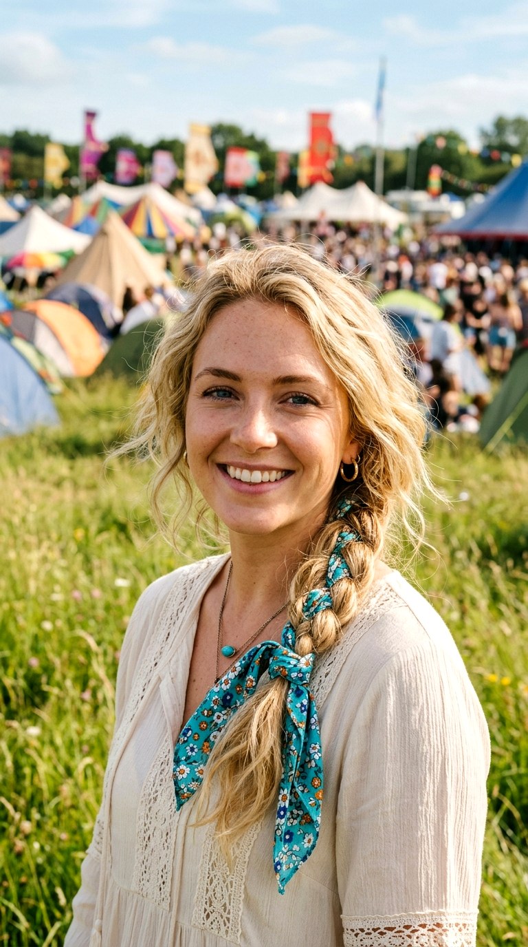 The Boho Braided Crown - 21 bandana in hair