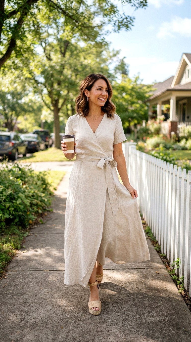 The Breezy Linen Wrap - 21 maxi casual