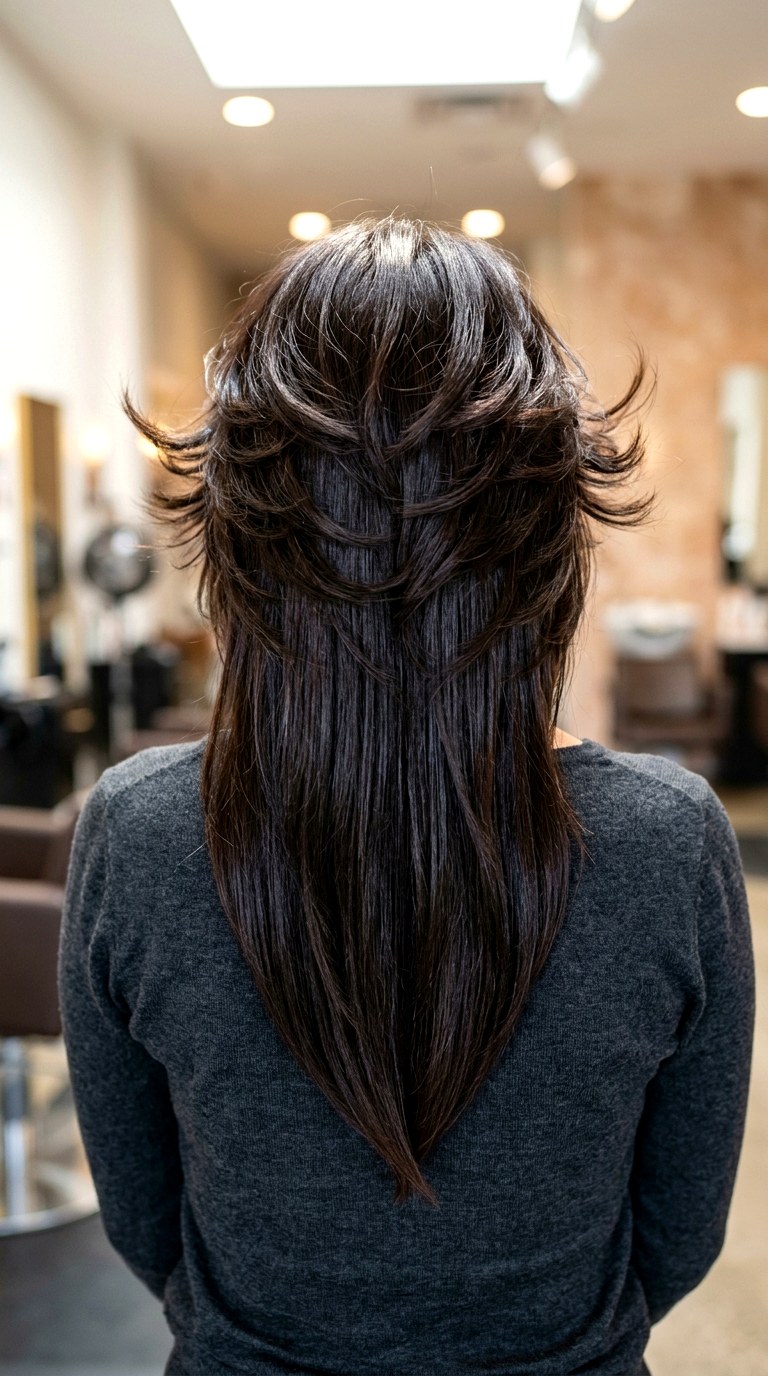 The Butterfly Cut Effect on Dark Hair - 24 long brunette hair with layers