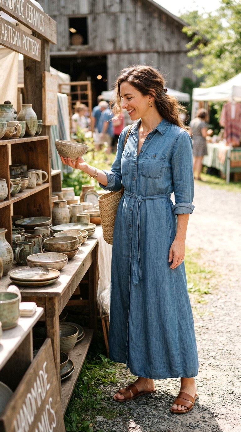 The Chambray Utility Dress - 21 maxi casual