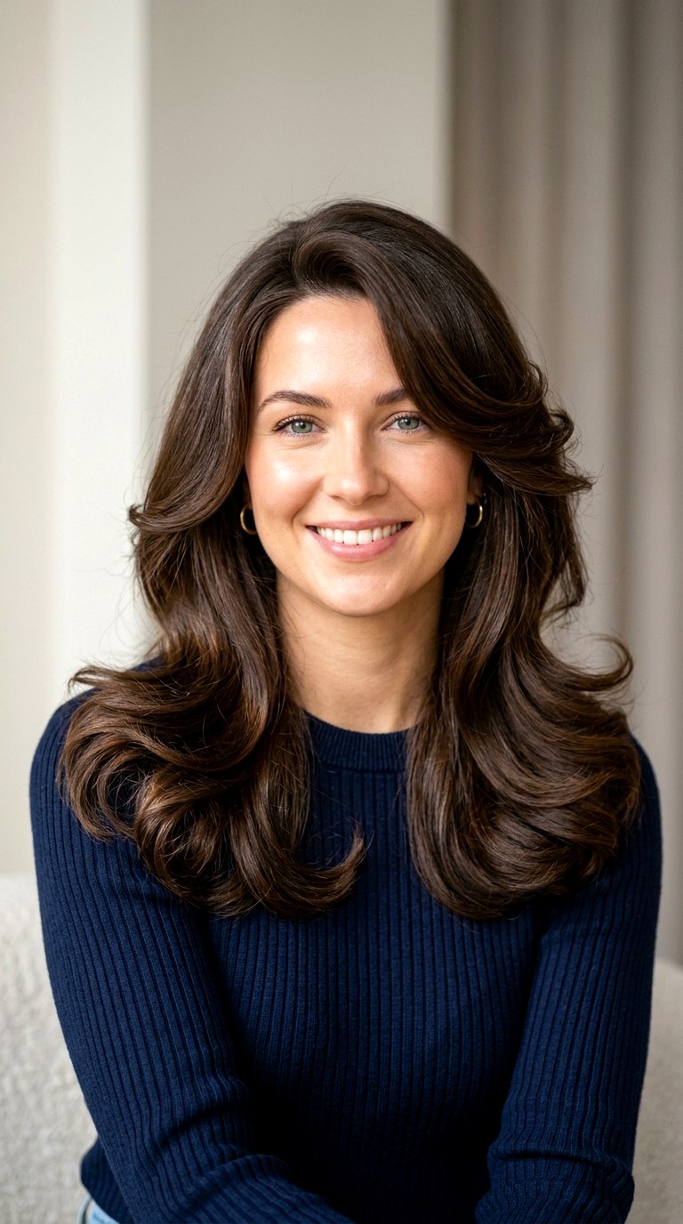 The Classic Bouncy Curtain Blowout - 21 mid length hair blowout