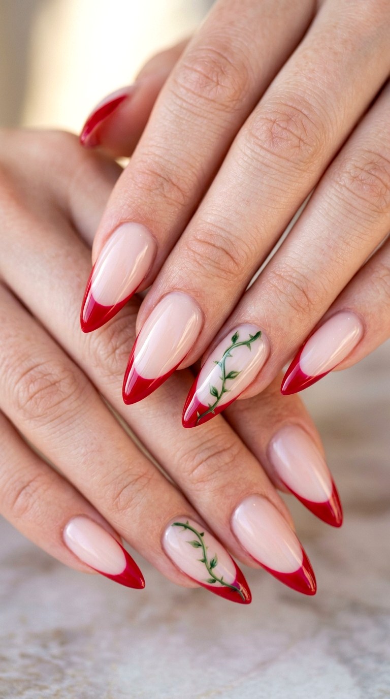 The Classic Rose Thorn Stiletto - 28 Botanical Spring Stiletto Nails