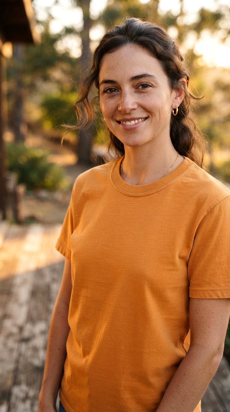 The Classic Sunset Ochre Crewneck - 26 orange t-shirt