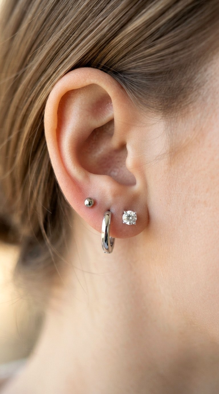 The Classic Trio Set - 23 earring stacks silver
