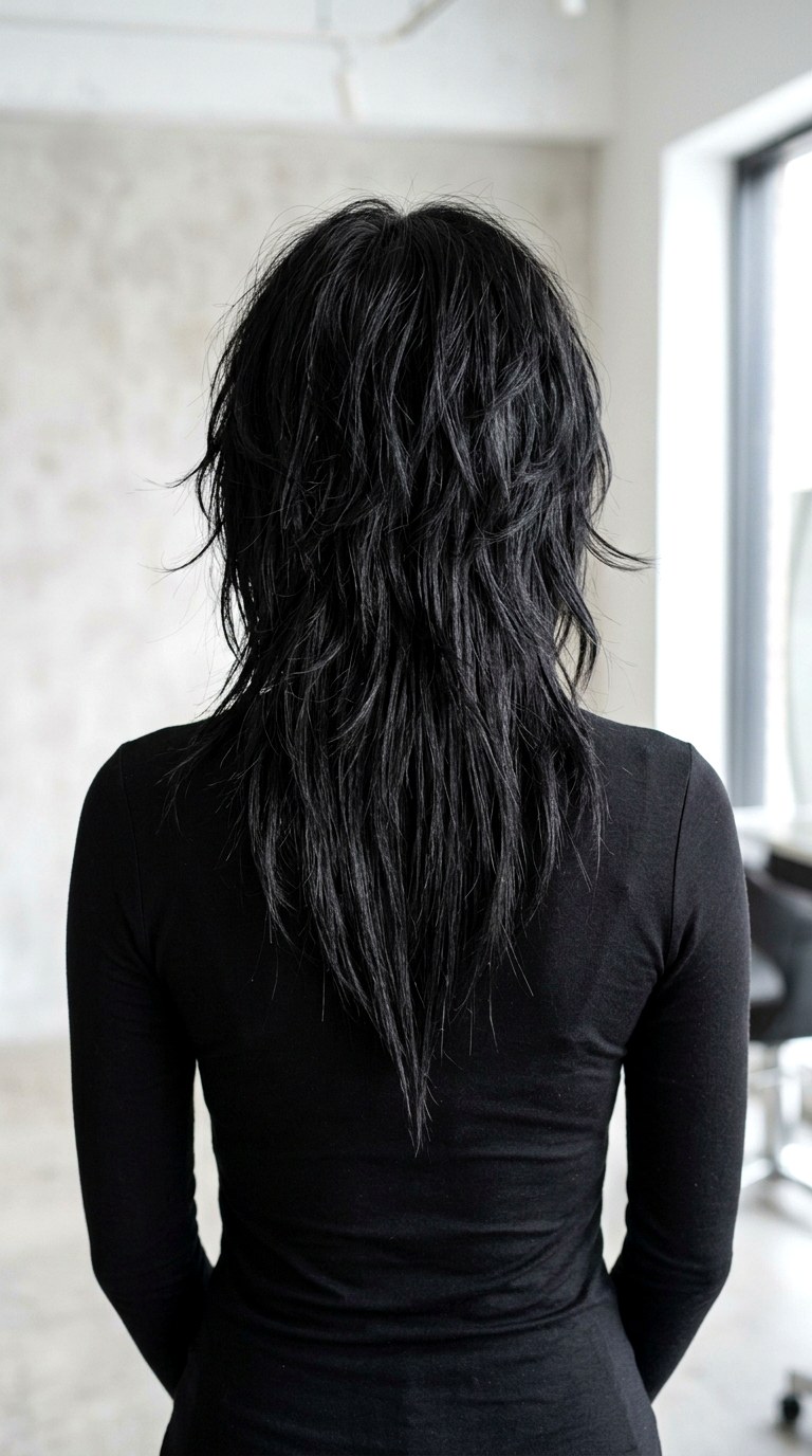 The Deep V Back Shape - 21 Shoulder Length Wolf hair Cut