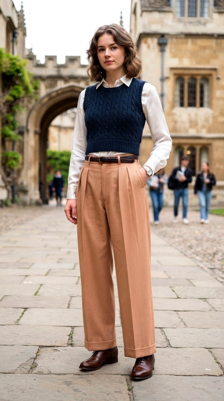 The Double Pleated Oxford Bag - 30 orange pants