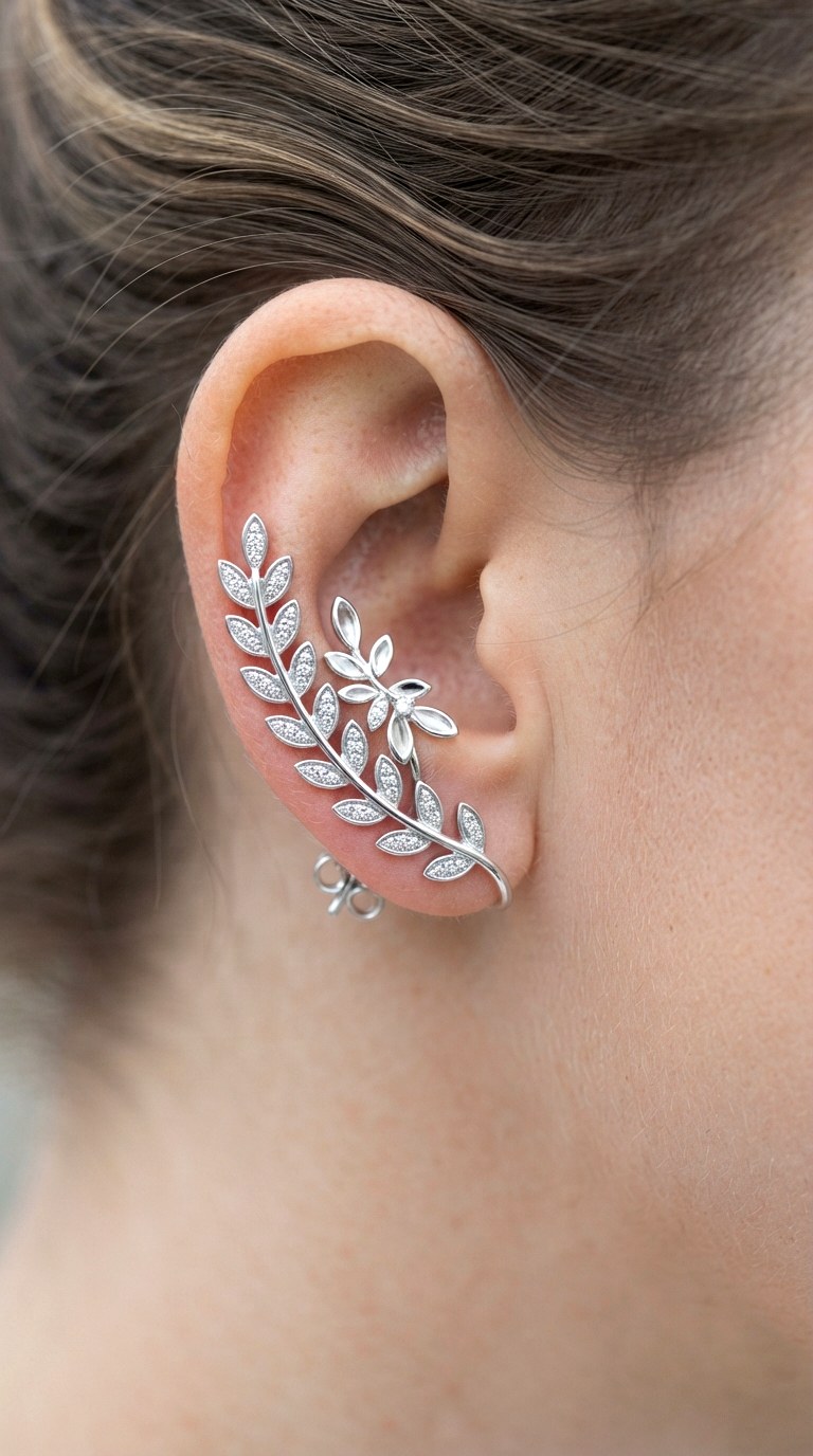 The Ear Climber Ascension - 23 earring stacks silver