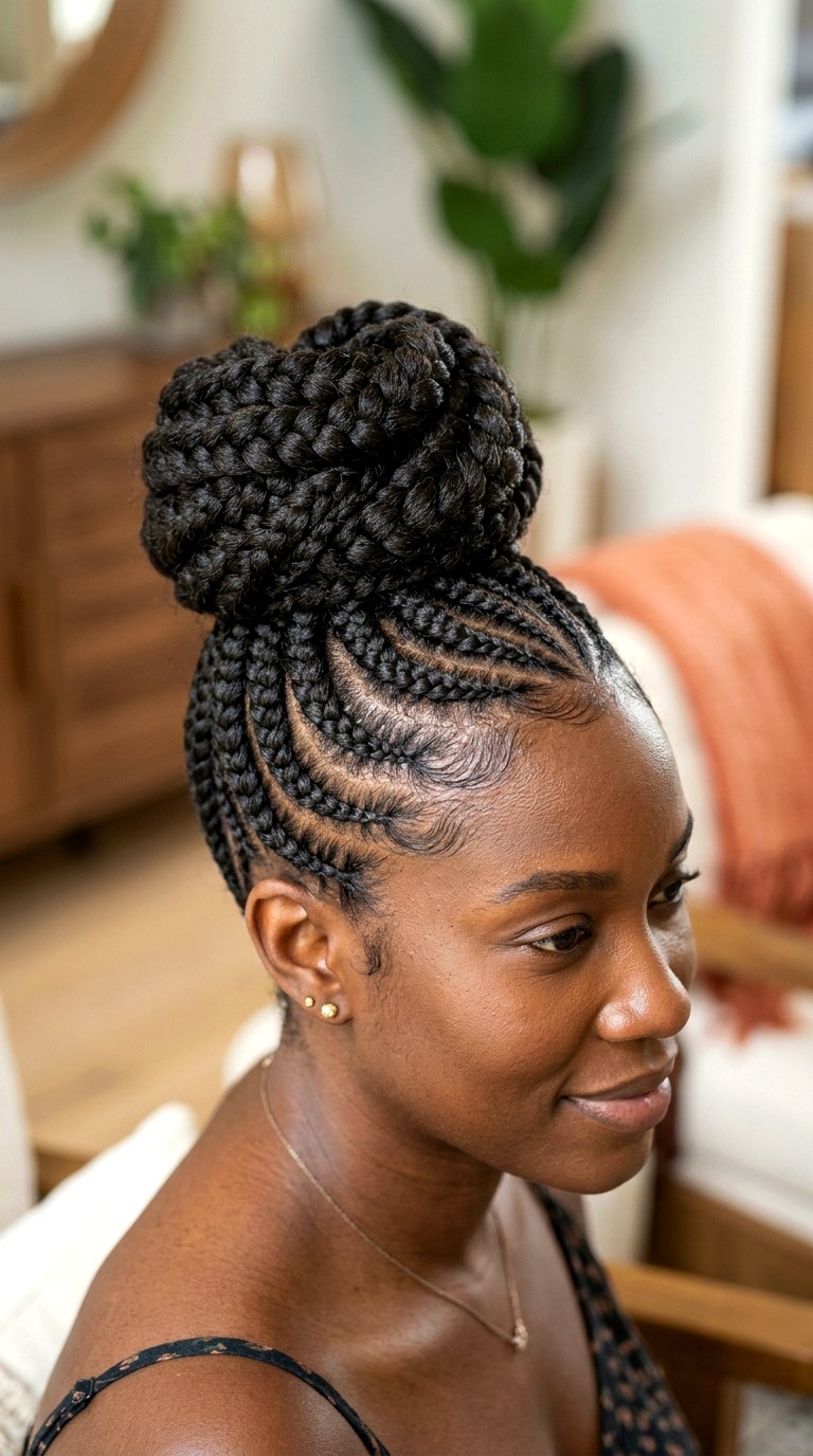 The Elegant Braided Bun - 26 cornrow hairstyles for women