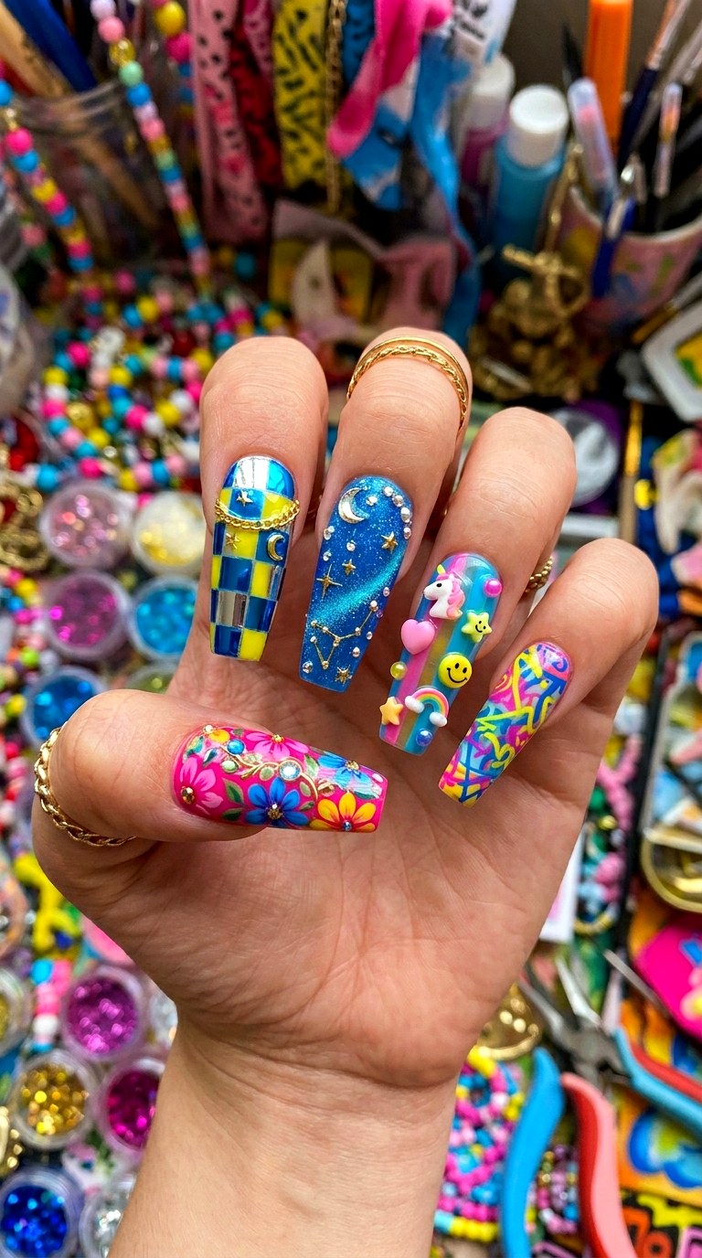The Everything Everywhere All At Once Set - 29 Maximalist Spring Colorful Junk Nails