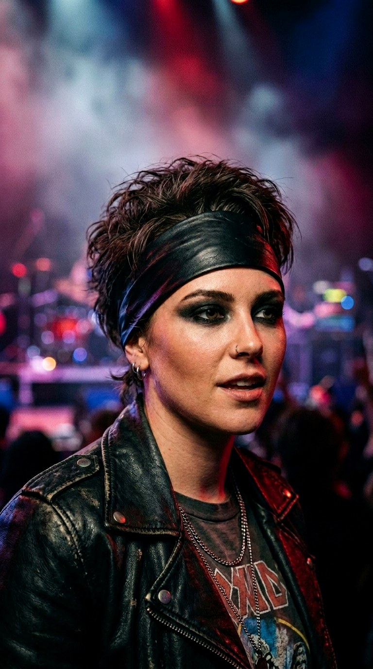 The Faux Hawk Rocker Wrap - 21 bandana in hair