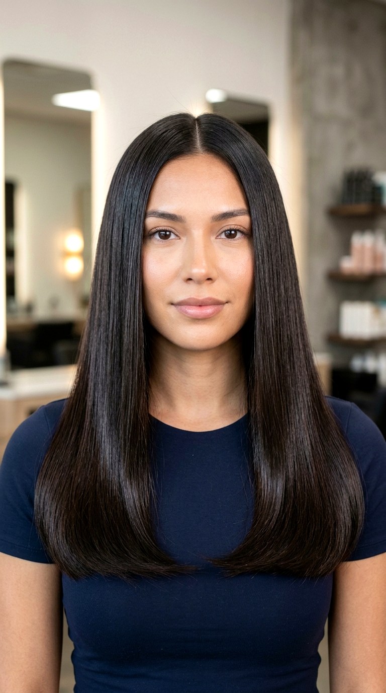 The Glass Hair Straight Blowout - 21 mid length hair blowout