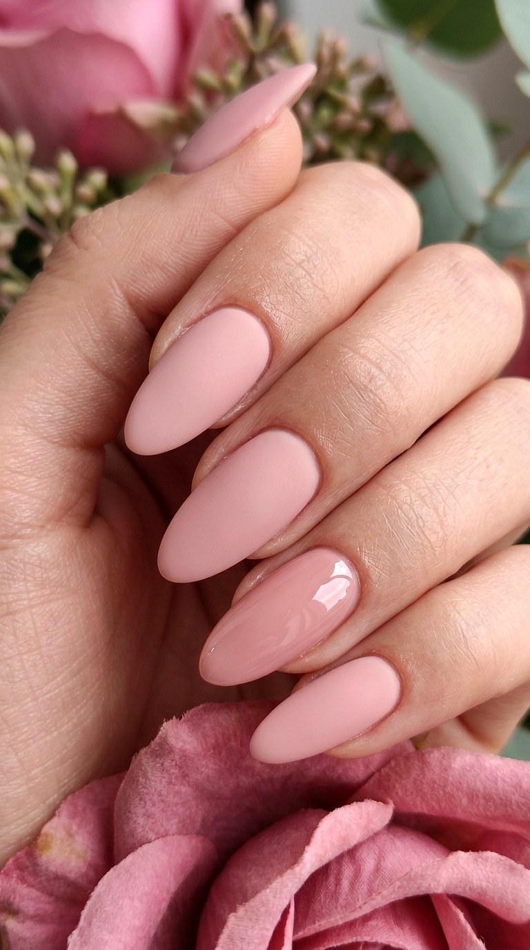 The Glossy Accent Contrast - 26 Matte Spring Acrylic Nails