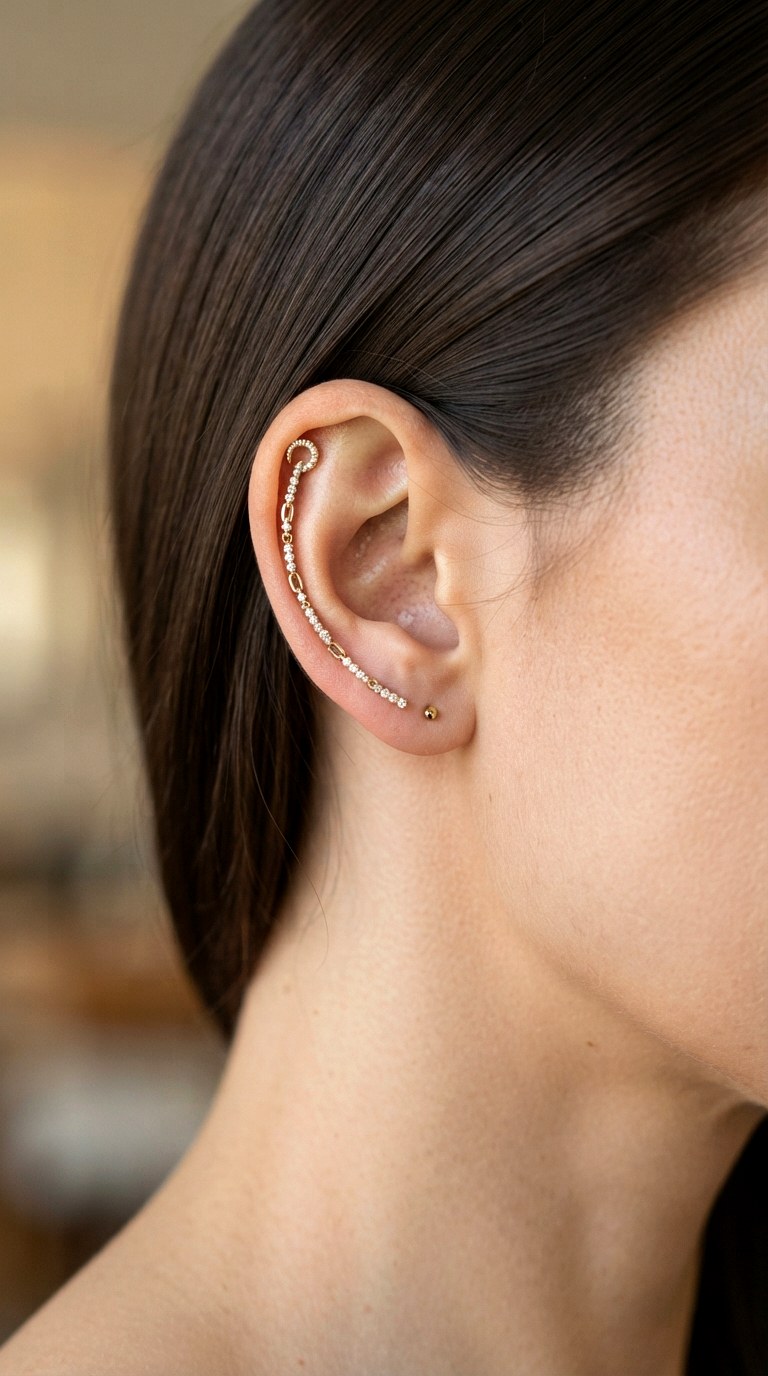 The Helix Wrap Climber - 26 gold hoops earrings
