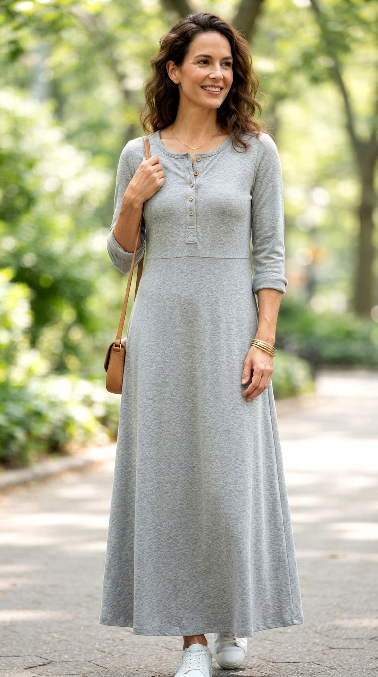 The Henley Placket A Line Maxi - 27 maxi dresses casual