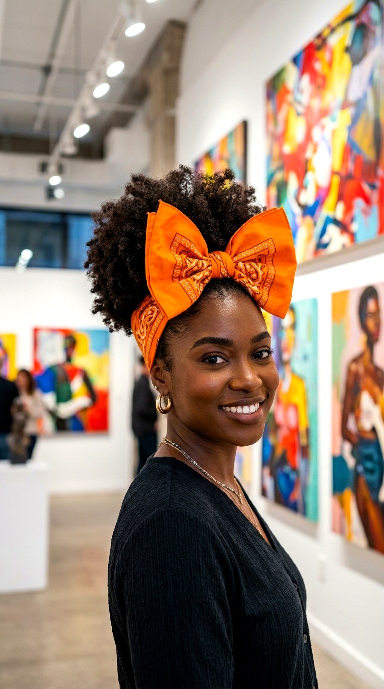 The High Puff Bow - 21 bandana in hair