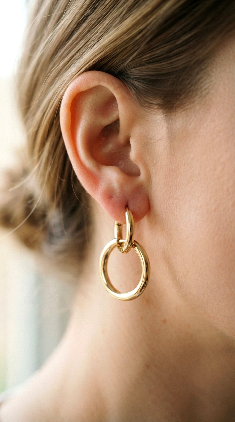 The Interlocking Hoop Illusion - 26 gold hoops earrings