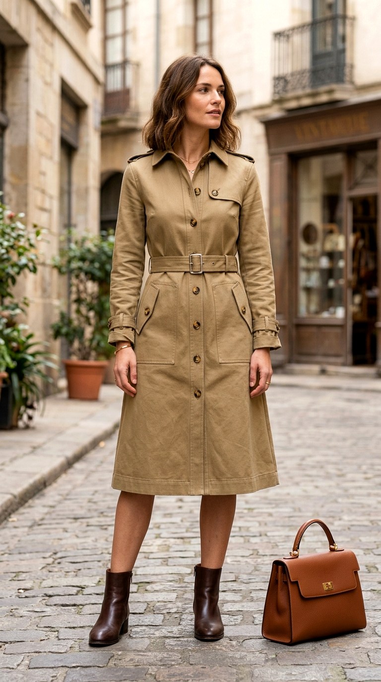 The Military Detail Trench Dress - 24 business professional outfits for women