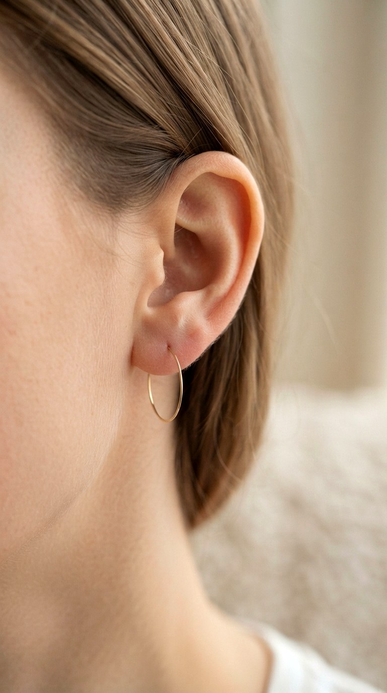 The Minimalist Wire Thin Hoop - 26 gold hoops earrings
