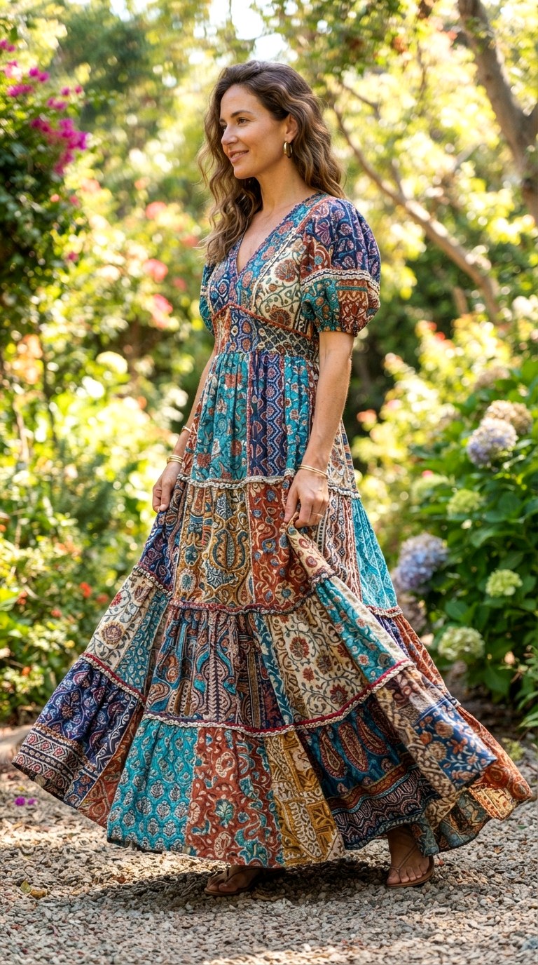 The Mixed Print Patchwork Maxi - 27 maxi dresses casual