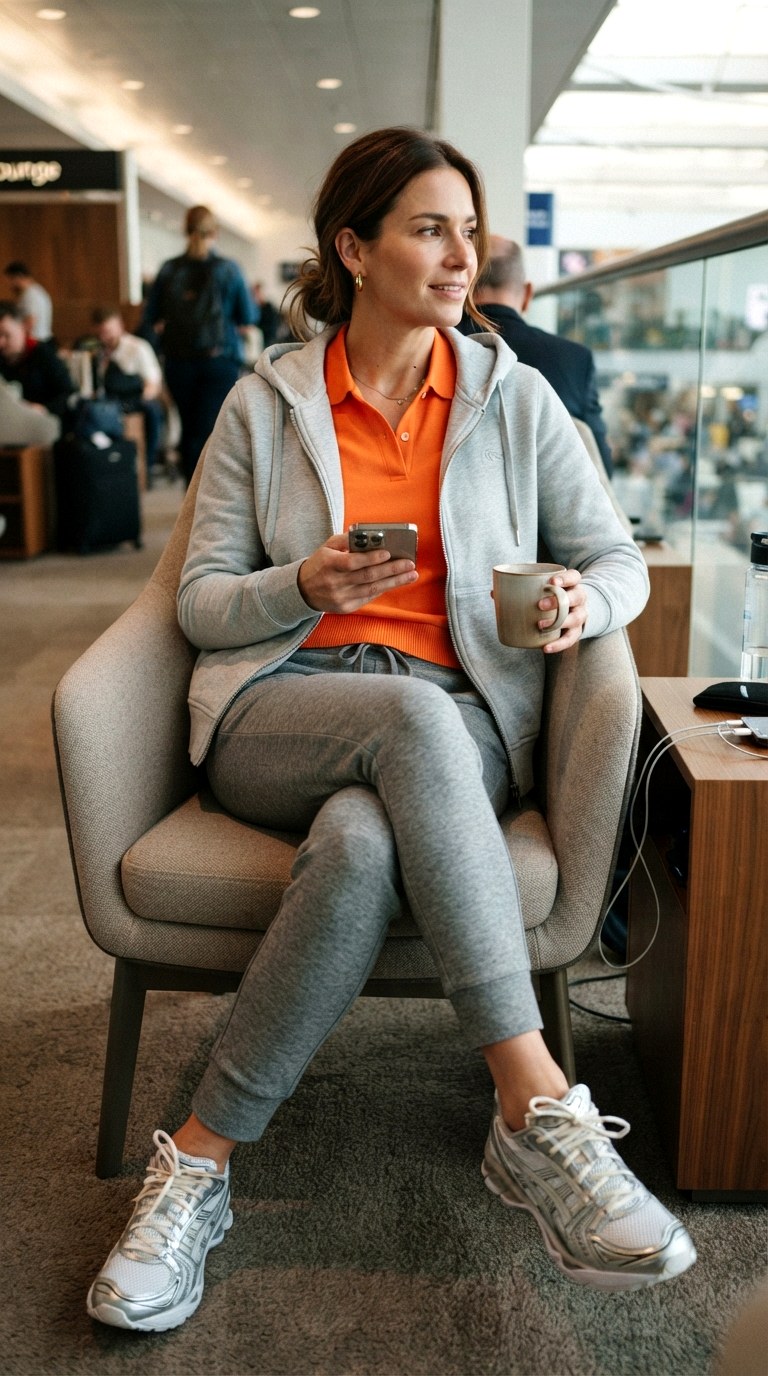The Monochromatic Grey Scale - 25 orange polo shirt outfit