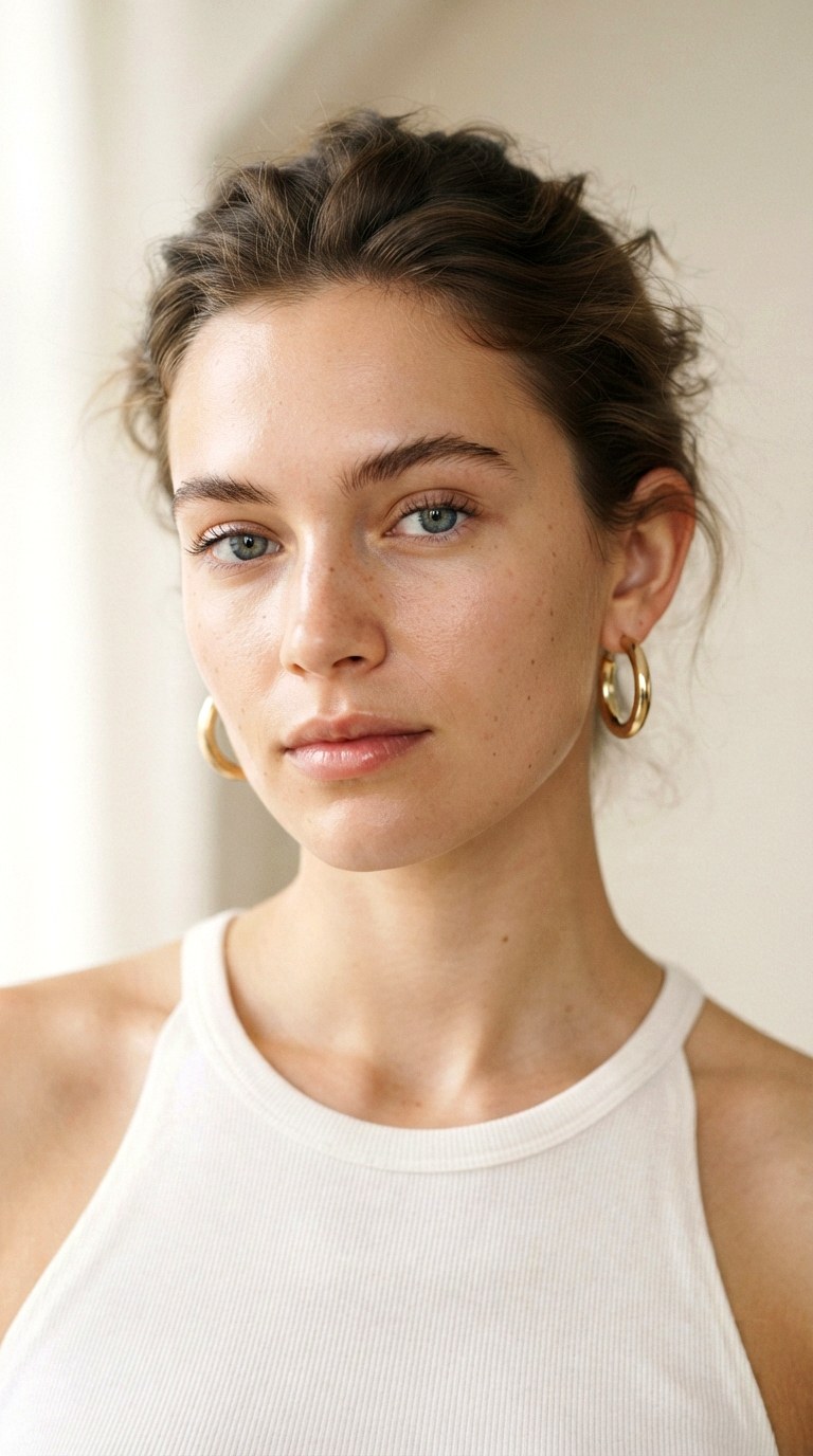 The Naked Ear With Lone Hoop - 26 gold hoops earrings