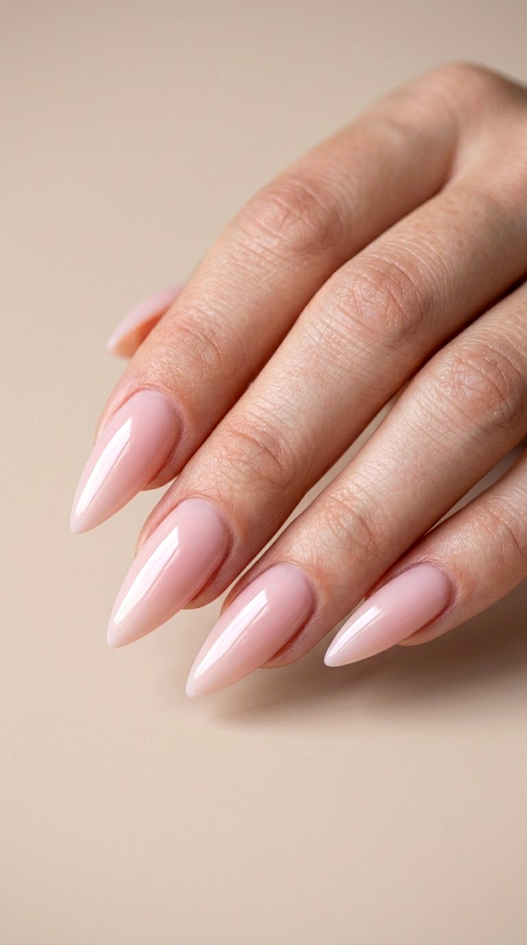 The Nude Blush Minimalist - 25 Sleek Spring Stiletto Nails