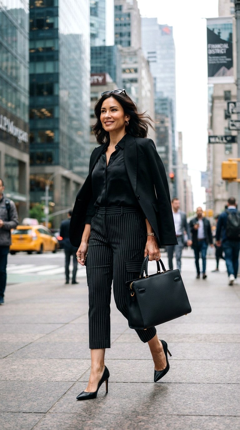 The Pinstripe Power Clash With Cargo Capri - 27 cargo capris outfit