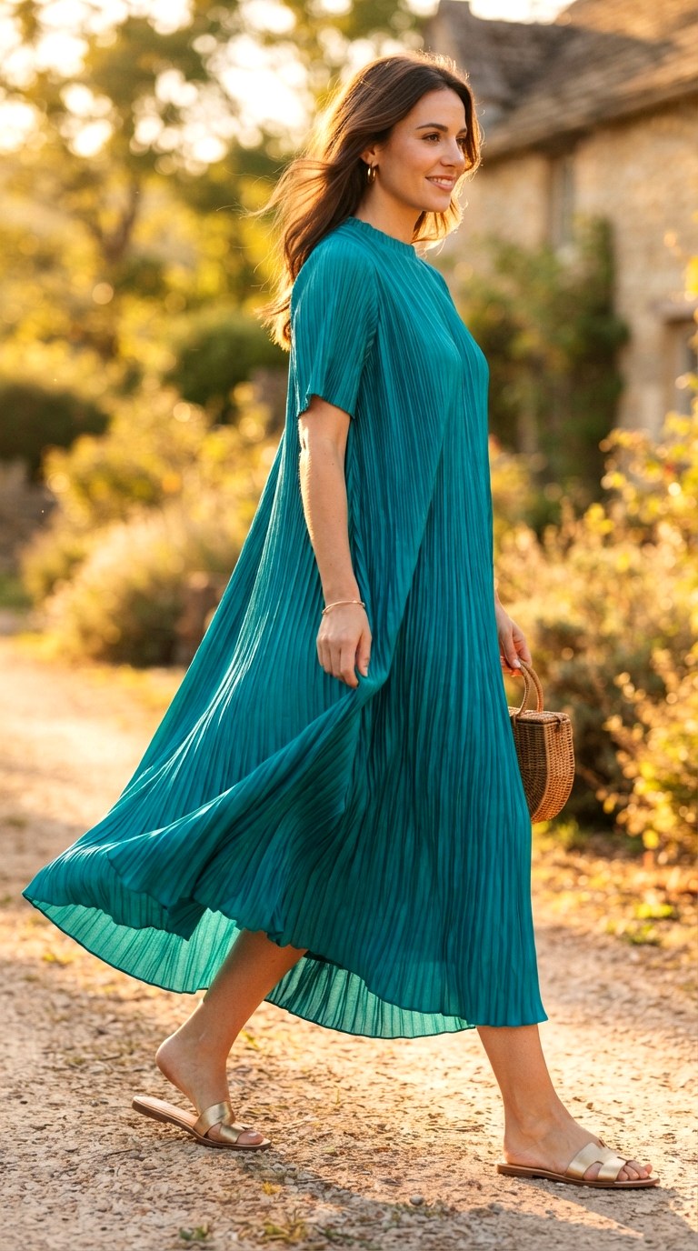 The Plisse Pleated Swing Dress - 27 maxi dresses casual