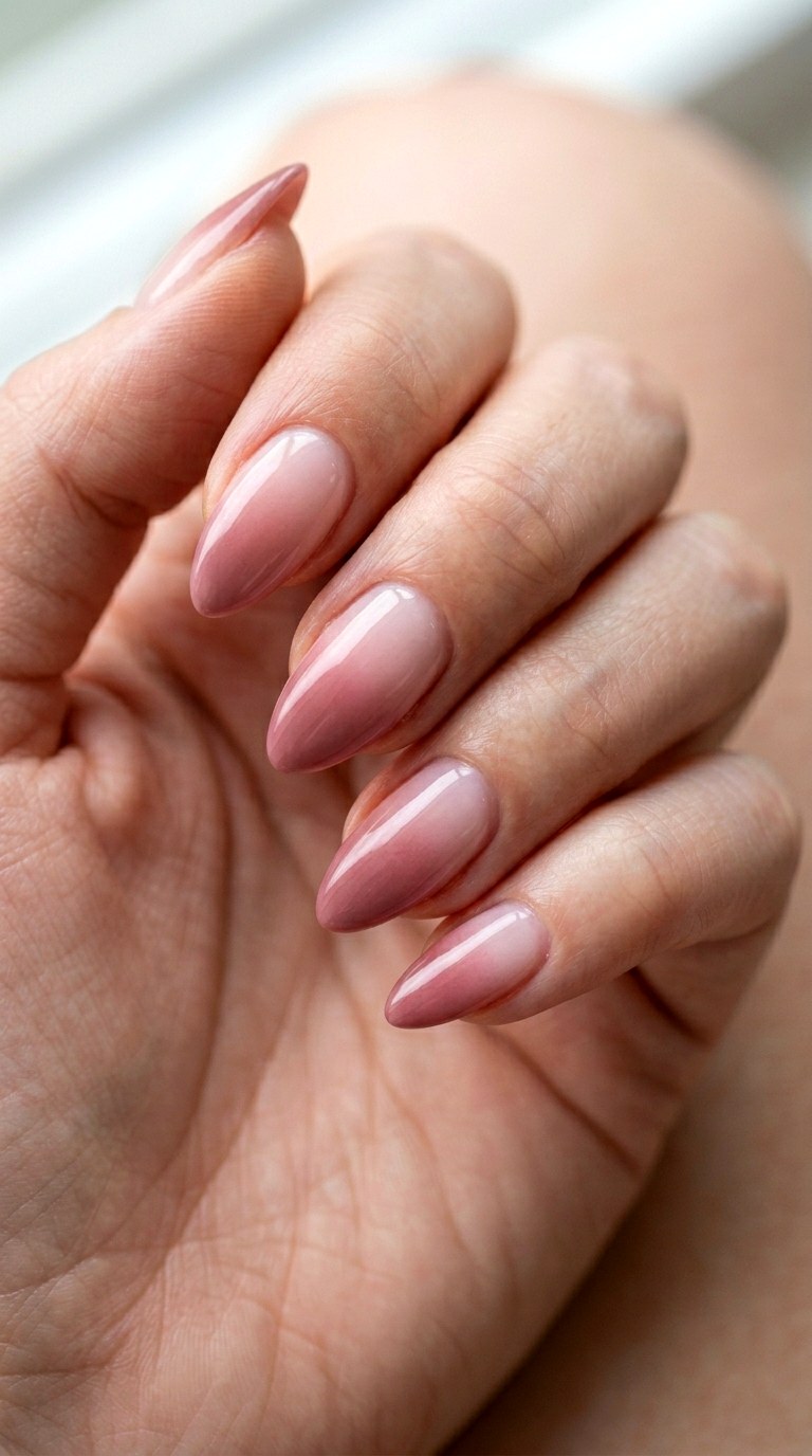 The Romantic Rose Quartz Fade - 25 Elegant Spring Ombre Nails